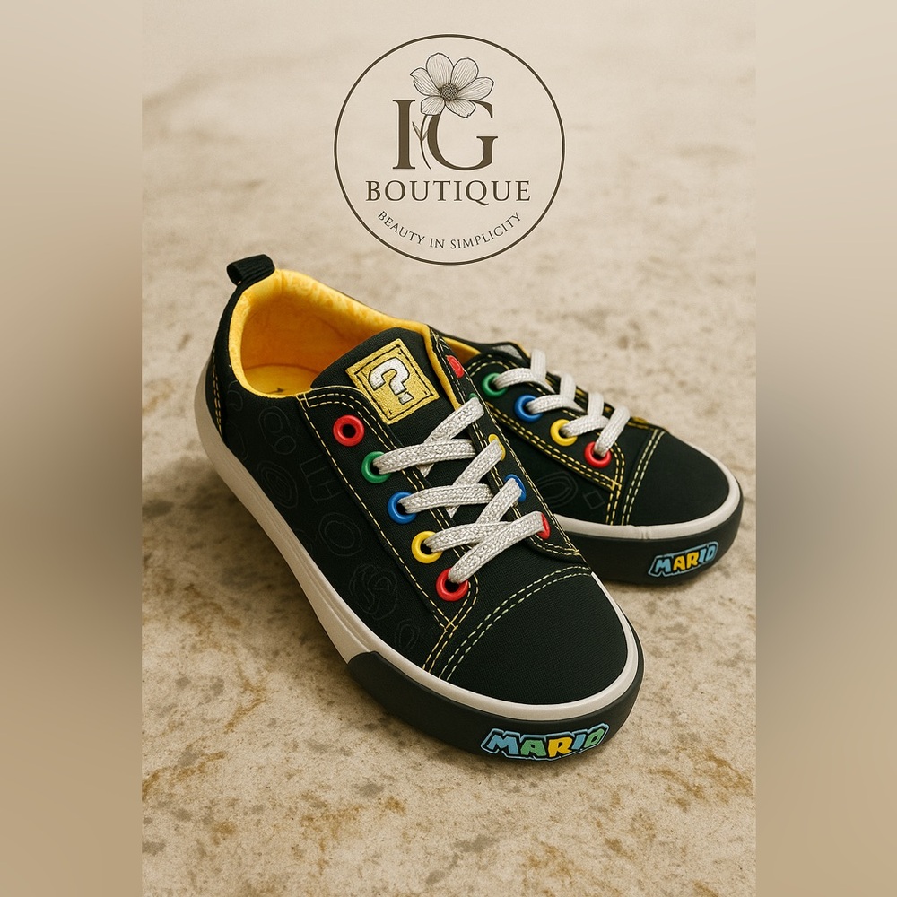 Colorful Kids Sneakers with Mario Design